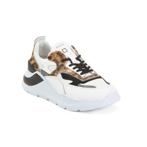 D.A.T.E. White/leopard Leather Fuga Animalier Sneakers
